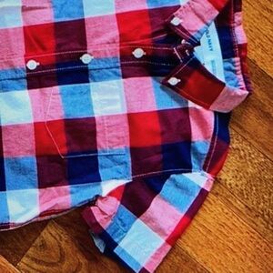 Short sleeve plaid button boys condition blouse